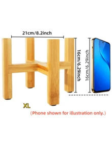 北欧风桌面木质X型交叉植物架 1个 - 坚固耐用，适用于中小花盆 - 黃色 - 查看 9