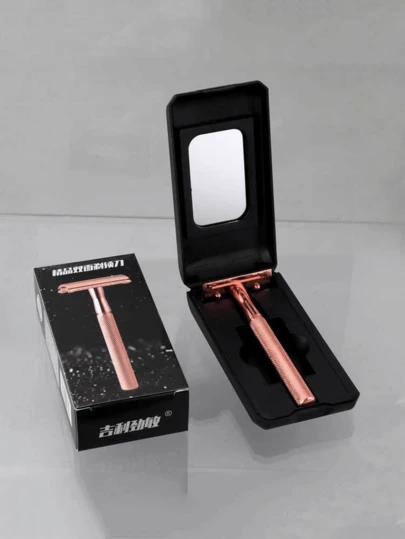 Manual Double-Sided Shaving Razor With Case, Metal Shaving Razor Blade Holder Epilator Hair Removal Depilatory Shaver For Women Body Hair Removal