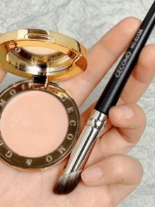 Black Handle Concealer Brush, Glossy Handle Makeup Brush, Shedding-Free And Stain-Free, Multi-Functional Detail And Contouring Brush, Fingertip, Shaping Concealer Brush Designed Specifically For Covering Eye Bags, Can Also Be Used As Lip Brush Or Foundation Brush, Makeup Tool - Multicolor - View 3