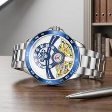 ONOLA 2026 New Men Automatic Mechanical Watch 30M Waterproof Stainless Steel Band Skeleton Business Gift - one-size - View 3