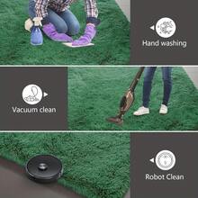 Area Rugs For Living Room, Fluffy Plush Checkered Rug, Modern Shag Non Slip Soft Furry Large Carpet For Bedroom, Dining Room & Home Decor,  Dark Green - Dark Green - View 6