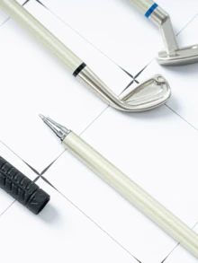 一套创意高尔夫球杆造型笔礼盒，迷你礼盒装高尔夫套装，金属圆珠笔 - A - 查看 4