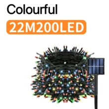 1 unidade de luzes solares de LED para exterior - Disponível com 20/50/100/200 LEDs e comprimentos de 4,8/7/12/22 metros. Estas luzes de fada com classificação IP65 são adequadas para decorar jardins, pátios, Natal, Dia dos Namorados, feriados, escritórios e quartos. - Luzes de corda solares - Ver 15