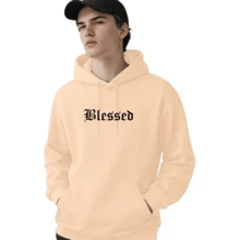 Men's Fleece Hoodie, Street Style,  Print, Statue Writing, Streetwear, Long Sleeve Hooded Sweatshirt, Unisex Jacket With Pocket. - 米色 - 查看 6