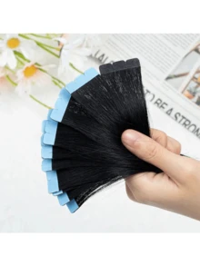 Tóc nối Remy tự nhiên, không đường nối, dài 12-24 inch, phù hợp cho nữ, 10 sợi/gói - S1 - Xem 15