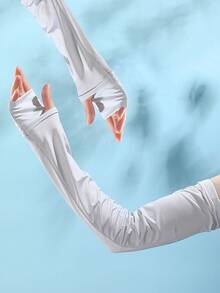 1 đôi ống tay giữ ấm cho nữ/nam, găng tay dài không ngón thoáng khí, chống nắng, thích hợp cho lái xe, đạp xe, làm việc ngoài trời vào mùa xuân/hè. - Tay áo băng khối màu - Xem 14