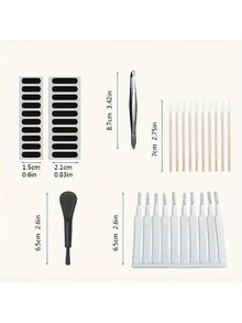 Mini cepillo de limpieza, adecuado para limpiar agujeros y grietas, cepillo de limpieza electrónica de cerdas suaves, cepillo de limpieza antiatascamiento de baño de nailon ultrafino, para agujeros de teléfono, ranuras de inodoro, herramienta de limpieza doméstica, aplicable a cabezal de ducha, teléfono, teclado, computadora, portátil - Blanco - Ver 4