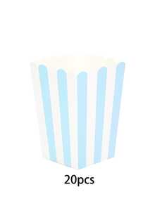 10pcs/20pcs/50pcs Kotak Popcorn Mini Bergaris Biru & Putih, Kantong Popcorn Permen Snack, Wadah Popcorn, Kotak Popcorn, Gelas Dekorasi Pesta Film, Wadah Kertas, Pesta Ulang Tahun, Dekorasi Pesta Pengungkapan Jenis Kelamin Bayi - Biru dan Putih - View 9