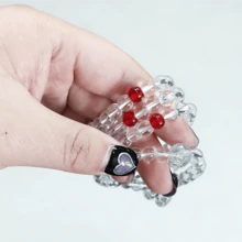 Bộ 108 vòng tay hạt Phật giáo màu trắng trong suốt kèm hộp quà, vòng tay thiền định 6mm dành cho nam và nữ, quà tặng Ramadan, vòng tay cầu nguyện hạt thủy tinh trắng trong suốt chất lượng cao. - 108 hạt nhựa trong suốt 6mm với ba hạt cườm đỏ. - Xem 6