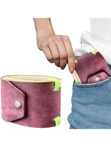 Leather Cash Wrap Wallet, Fast Cash Access & Cash Keeper, Functional Daily Cash Organizer - Multicolor - View 8