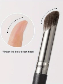 Black Handle Concealer Brush, Glossy Handle Makeup Brush, Shedding-Free And Stain-Free, Multi-Functional Detail And Contouring Brush, Fingertip, Shaping Concealer Brush Designed Specifically For Covering Eye Bags, Can Also Be Used As Lip Brush Or Foundation Brush, Makeup Tool - Multicolor - View 6