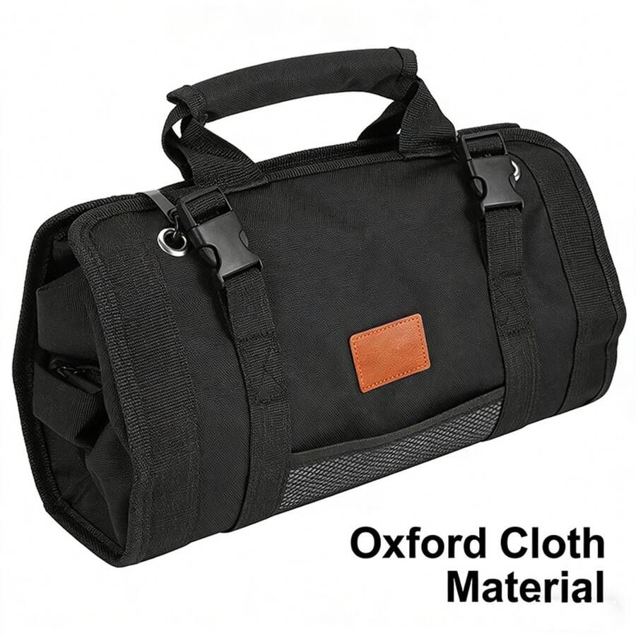 1pc Foldable Handheld Tool Bag, Thick Multi-Compartment Large Capacity Tool Storage Organizer, Suitable For Home Repair, Car Maintenance, Outdoor Camping, Mechanical Repair, Portable Tool Pouch With Hanging Design - Black - Upgraded Version - View 1