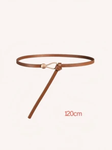 Cinturón minimalista anudado para mujer | Cinturón de cuero sintético ajustable y delgado, adecuado para vestidos, jeans y blazers - Nudo de cuerda - Ver 15