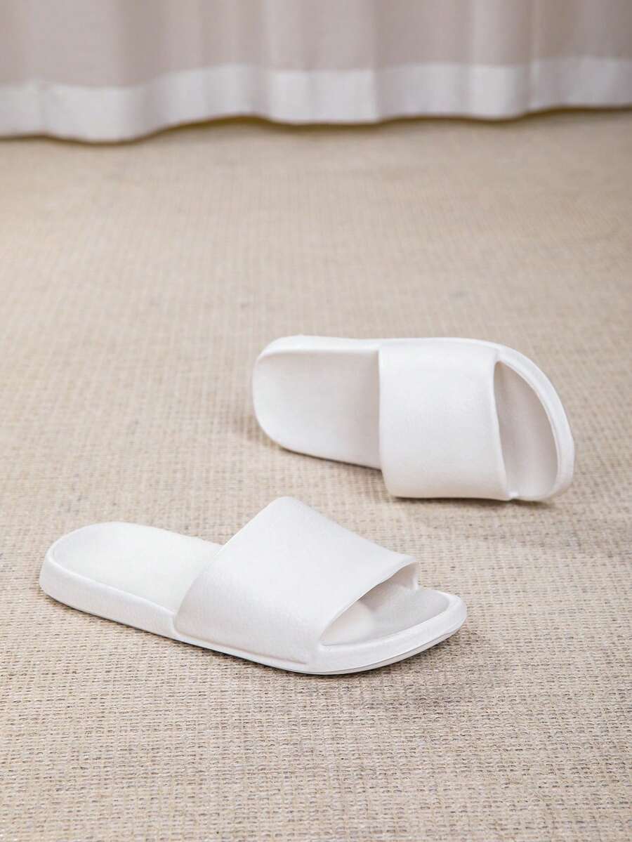 Dép đi trong nhà tắm nữ kiểu dáng đơn giản, chống trượt, làm từ chất liệu EVA, bền chắc và nhanh khô, màu trắng. - trắng - Xem 1