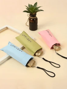 1 chiếc ô du lịch cầm tay nhẹ, chống nước, mở/đóng bằng tay, 6 nan gia cố, chống tia UV, dùng được cho cả nam và nữ (Do sự khác biệt giữa các lô hàng, chất liệu vải ô, màu nan, kiểu chữ tiếng Anh, hình dạng nút và màu nan có thể được phối ngẫu nhiên). - Nhiều màu - Xem 3