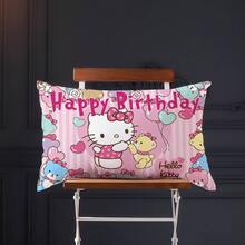 SANRIO 1/4件正方形抱枕套－可愛印花設計充滿甜美女性魅力｜室內裝飾｜拉鍊開口｜100%聚酯纖維｜居家裝飾枕套｜居家禮品｜沙發靠墊套｜包含「Shine」、豹紋印花及其他設計 - A - 查看 2