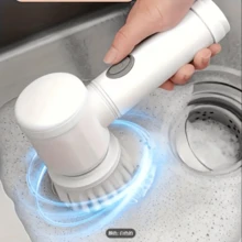 SOKANY 五合一多功能无线电动清洁刷 - USB充电，手持式，适用于厨房和浴室表面，浴室清洁工具 - 手持式短柄 - 查看 7