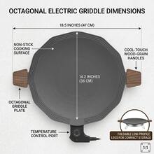 AORAN Versatile Electric Griddle & Skillet: Non-Stick, Adjustable Temp, Foldable Portable BBQ Grill. Perfect For Home, Dorm, Camping. Fast Heating, Easy Clean. Enjoy Healthy Brunch, Dinner, Paella. All-In-One Cooker & Party Essential! - US B Type Plug(110-127V) - View 7