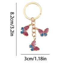 3 pièces/set Porte-clés papillon pailleté coloré et rêveur, décoration de sac/vêtement colorée et délicate, cadeau réfléchi pour amis, collègues, meilleurs amis, mère, père, remise de diplôme et enseignant - Multicolore - Voir 2