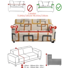 1 tấm bọc ghế sofa phủ kín toàn bộ, chống bụi và chống thú cưng, họa tiết hình học ghép hình, nhiều màu sắc, phù hợp với ghế sofa 1/2/3/4 chỗ ngồi, sử dụng được quanh năm. - Nhiều màu - Xem 14