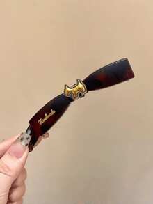 1个金色标签小狗高马尾香蕉夹，优雅竖款发夹发饰 - 彩色 - 查看 5