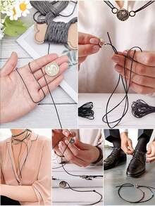 Leather Rope Vegetable-Tanned Leather Round Leather Rope Retro Genuine Leather DIY Weaving Necklace Bracelet Rope - Multicolor - View 7