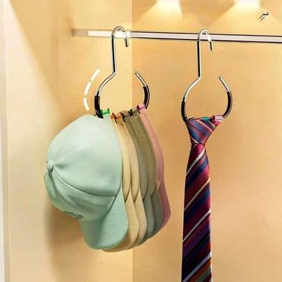 1/2/4/6/8/10pcs Random Color Hat Organizer Rack, Hanging Hat Holder For Wardrobe/Closet, Multi-Functional Hat Display Rack