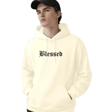 Men's Fleece Hoodie, Street Style,  Print, Statue Writing, Streetwear, Long Sleeve Hooded Sweatshirt, Unisex Jacket With Pocket. - 杏色 - 查看 6