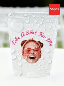 1/28/56pcs Customized Face Photo Stickers, Cup And Wine Glass Stickers, Wedding Photo Decals, Bachelorette Party Favors, Vinyl Material - Multicolor - View 12