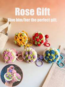1 bó hoa hồng móc len mini, bó hoa móc len thủ công, thích hợp làm quà tốt nghiệp, quà cưới, quà tặng bạn gái, bạn thân, quà kỷ niệm, trang trí nhà cửa, quà tựu trường, Halloween, Giáng sinh, Năm mới. - 1 cái - Xem 3