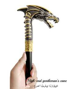 1pc Multi-Color Dragon Head Creative Serpentine Dragon Cane, High-End Metal Material Outdoor Walking Stick, Mediterranean Ramadan Ramadan Festival Props, Halloween Cosplay Game Props, British Gentleman's Cane, Suitable For Daily Use, Creative Gift For Men And School Use - Multicolor - View 7