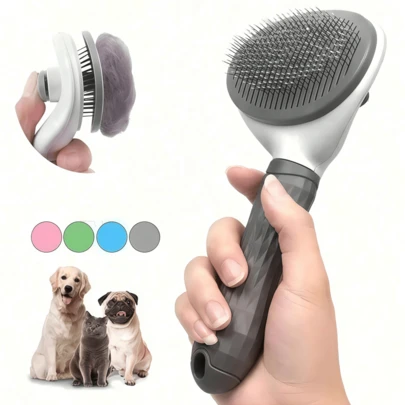 1 chiếc bàn chải tự làm sạch - Dễ dàng chăm sóc, kiểm soát rụng lông cho chó, mèo và thỏ - Dụng cụ mát-xa hiệu quả cho thú cưng lông dài hoặc ngắn.