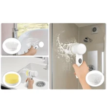 SOKANY 五合一多功能无线电动清洁刷 - USB充电，手持式，适用于厨房和浴室表面，浴室清洁工具 - 手持式短柄 - 查看 4