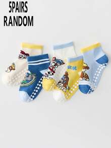Bộ 1/3/5 đôi tất chống trượt ngẫu nhiên hình Paw Patrol cho trẻ em, tất ngắn cổ cao thoải mái, thoáng khí, họa tiết hoạt hình dành cho bé trai, cỡ 2-14 tuổi. - Nhiều màu - Xem 16