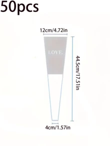 50/100pcs Single Rose Flower Sleeve Plastic Single Flower Packaging Bags, Suitable For Mother's Day, Graduation, Wedding, Birthday, Valentine's Day Party - Multicolor - View 2