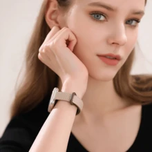 Dây đeo đồng hồ nữ hai tông màu thanh lịch, tương thích với Apple Watch 1/2/3/4/5/6/7/8/9/10/SE/Ultra 38mm 40mm 41mm 42mm 44mm 45mm 49mm, thiết kế thời trang, phụ kiện. - Màu be và nâu - Xem 3