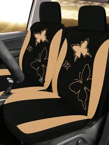 9pcs Universal Car Seat Covers Set - Butterfly Heat Transfer Pattern, Dual-Tone, Non-Slip Durable Fabric, Airbag Compatible For Sedan, SUV, MPV, Van, Easy Clean, Full Coverage, Fashionable Interior Seat Protector, Great Gift For Her - Type a - View 6