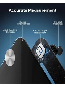 Body Fat Scale, Maximum Weight 180kg, Bluetooth Electronic Scale, USB Charging And LCD, Smart Body Scale, Multiple Data Analysis, Body Weight Scale, Compatible With IOS And Android. Accurate Bluetooth Health Devices For Home Users With Synchronization Apps, LED, Tempered Glass - White - View 6