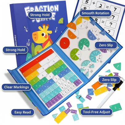 Children's Fraction Learning Educational Toy Set, Early Math Enlightening Intelligent Toy, Colorful Puzzle Fraction Recognition Game Box