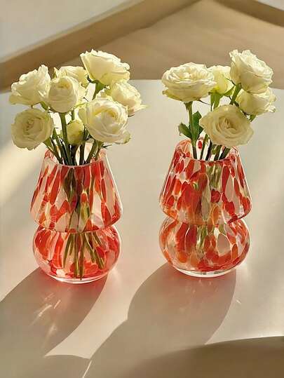 1 bình hoa thủy tinh nhuộm màu tie-dye, bình hoa thủy tinh cao cấp hình quả lựu, bình hoa trang trí bàn làm việc, vật đựng cắm hoa trong nhà, bình hoa quà tặng đẹp mắt dành cho bạn bè, thích hợp cho gia đình, nhà hàng, quán cà phê, các buổi tụ họp.