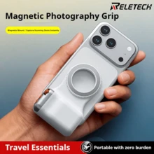Reletech Magnetic Phone Photography Grip Holder With Remote Zoom Control, Compatible With Apple And Android Phones - White - View 1