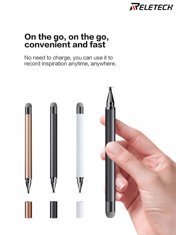 Reletech Bolígrafo de escritura a mano, lápiz táctil capacitivo para smartphone, bolígrafo de marcación rotativa para pantalla táctil, bolígrafo universal para dibujo en tableta, regalo de Pascua y cumpleaños