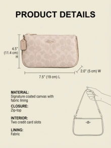 COACH Nolita 19 In Signature Canvas Shoulder Bag CW426 SVPWH - Fashion Luxury Bags Premium Design Stylish Bag For Women - Present Gift - School Bags/Office Bag/Travel Essentials/Travel Outfit/Girls Trip Bag/Daily Essential - Silver - View 3