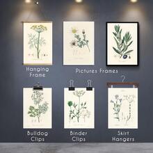 Set Of 6 Unframed Vintage Herbs & Botanical Art Prints, Retro Fern & Wildflower Canvas Posters, Farmhouse Kitchen Gallery Wall Decor, Aesthetic Floral Wall Art For Bedroom & Living Room, Housewarming Gift, Rolled Canvas No Frame - Plant - View 10