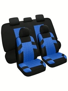 Universal Car Seat Covers - 4pcs Or 9pcs Set - Made Of High-Quality Polyester Fabric With Textured Pattern, Anti-Slip, Machine Washable, Fit For Sedan, SUV, 5-Seat Cars, Stain-Resistant And Durable, Multi-Color Options, All-Season Car Interior Protection Accessories - Type a - View 22