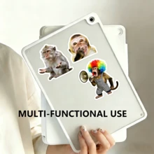 50 piezas de pegatinas divertidas de monos, expresiones de gorilas de dibujos animados, pegatinas removibles impermeables, multiusos para escritorio de oficina, hogar, gimnasio, botella de agua, computadora portátil, equipaje - MONO 50 PIEZAS - Ver 5