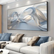 Tranh sơn dầu trừu tượng gradient hiện đại (1/2 bức), thích hợp trang trí trong nhà/ngoài trời ở phòng khách, phòng ngủ và phòng ăn - Thiết kế tối giản đương đại, trang trí tối giản và chất liệu mịn màng, tranh nghệ thuật phòng khách, tranh trừu tượng, tranh canvas, tranh phong cách cô gái, tranh trích dẫn truyền cảm hứng, trang trí nhà cửa, tranh canvas treo tường - A - Xem 1