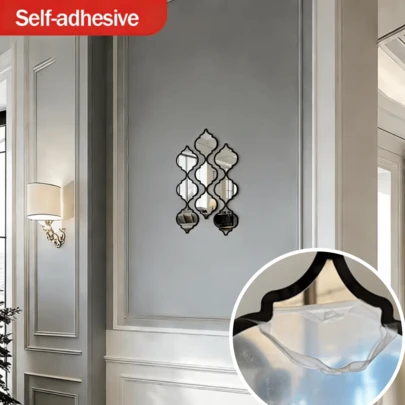 3'lü/6'lı Klasik Siyah Akrilik Dekoratif Aynalar, Banyo, Oturma Odası ve Diğer Ev Dekorasyonları İçin Uygun, Koridor ve Daha Fazlası İçin Plastik Çerçeveli Duvar Aynaları