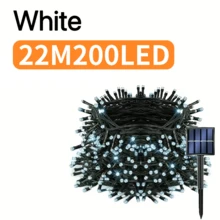 1 unidade de luzes solares de LED para exterior - Disponível com 20/50/100/200 LEDs e comprimentos de 4,8/7/12/22 metros. Estas luzes de fada com classificação IP65 são adequadas para decorar jardins, pátios, Natal, Dia dos Namorados, feriados, escritórios e quartos. - Luzes de corda solares - Ver 18