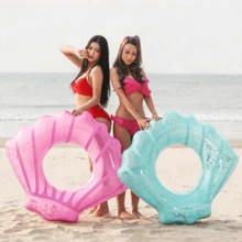 1pc/Set- Adult High Beauty Transparent New Thickened PVC Adult Inflatable Shell Swimming Ring Lifeguard Seat Ring Water Inflatable Shell Float - Multicolor - View 6